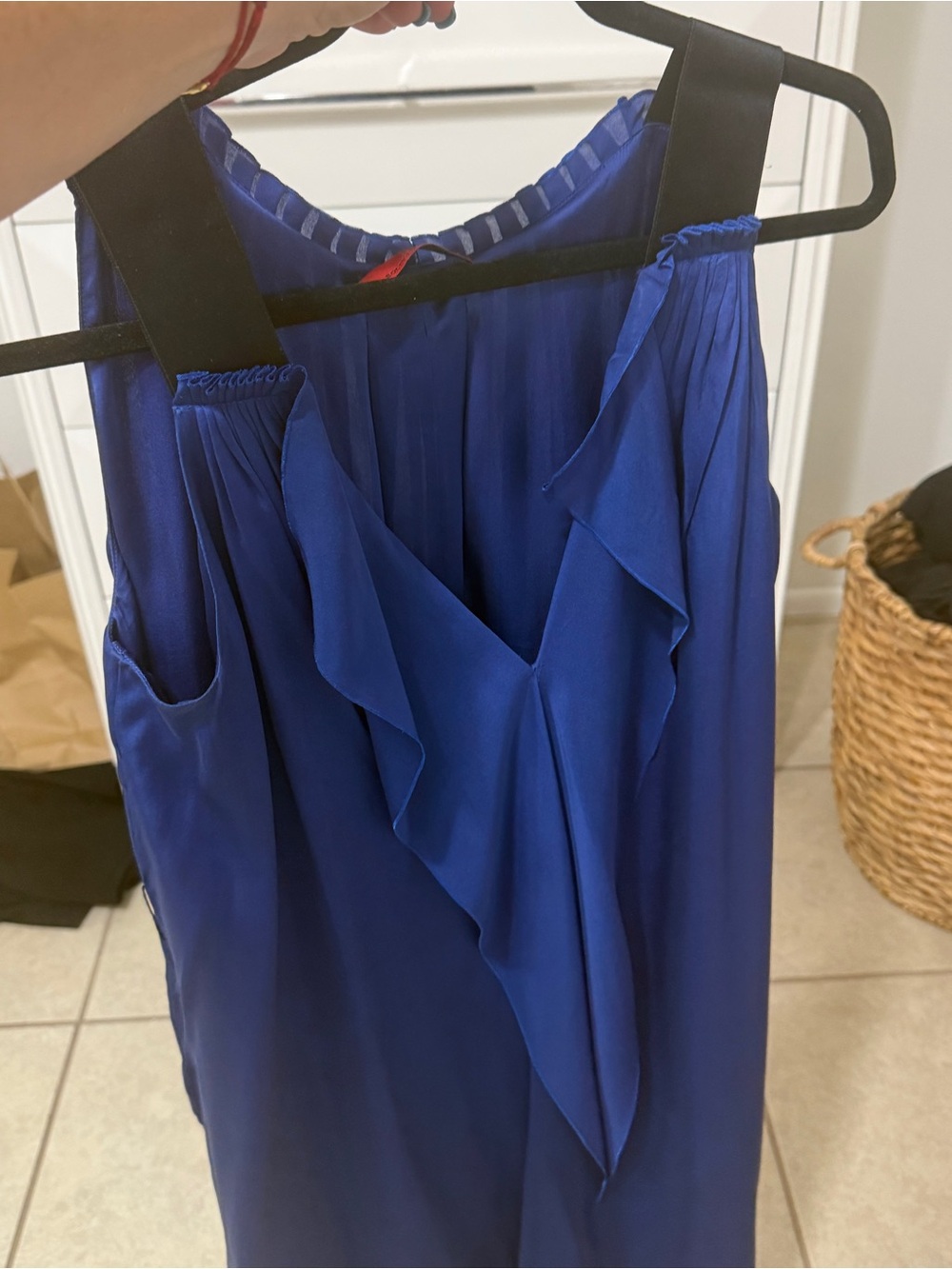Carolina Herrera Royal Blue Pleated Sleeveless Dress